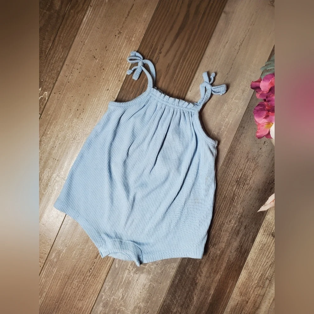 Old Navy Blue Ribbed Baby Girl Romper Size 6-12m NWOT